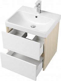Акватон Мебель для ванной Сканди 55 дуб верона, белая – фотография-3